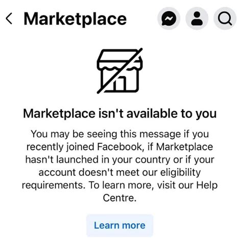 Marketplace Isn't Available To You